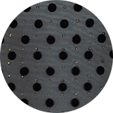 black polka dot flock print
